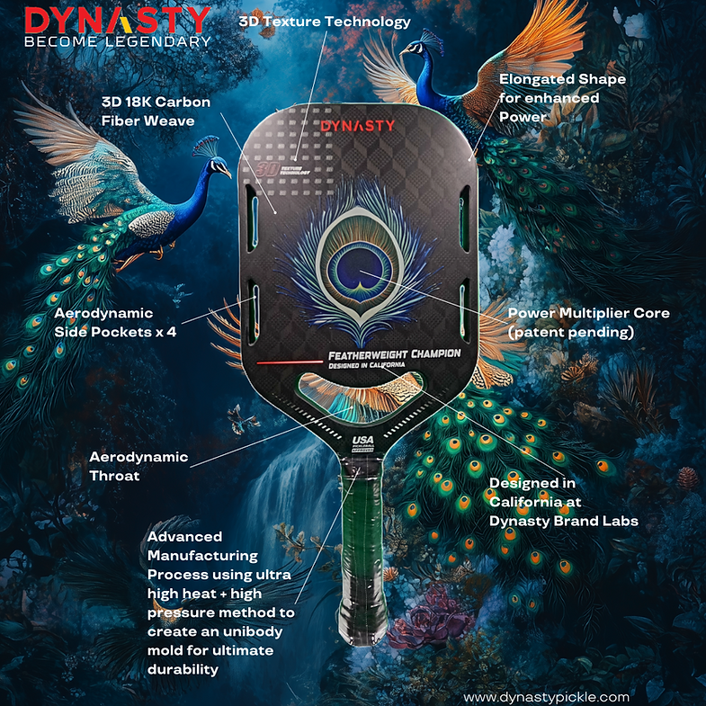 Dynasty Featherweight Triple Layer 3D 18K Carbon Fiber 16mm Pickleball Paddle v4