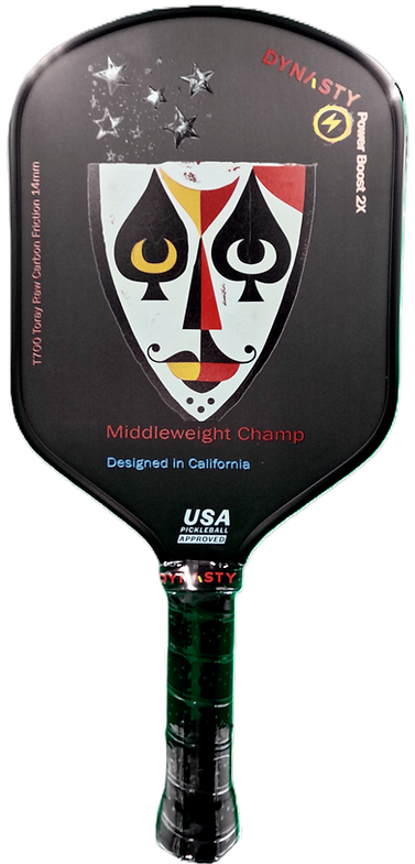 Dynasty Middleweight T700 Raw Carbon Fiber Power Boost 2x 14m Pickleball Paddle