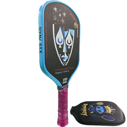 Dynasty Middleweight T700 Raw Carbon Fiber Power Boost 2x 14m Pickleball Paddle