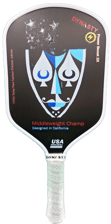 Dynasty Middleweight T700 Raw Carbon Fiber Power Boost 2x 14m Pickleball Paddle