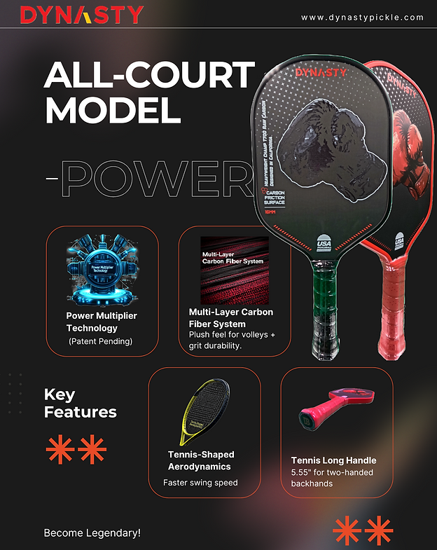 Dynasty Heavyweight T700 Raw Carbon Fiber 16mm Pickleball Paddle [All-Court]