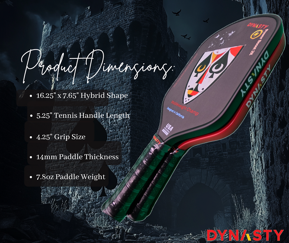 Dynasty Middleweight T700 Raw Carbon Fiber Power Boost 2x 14m Pickleball Paddle