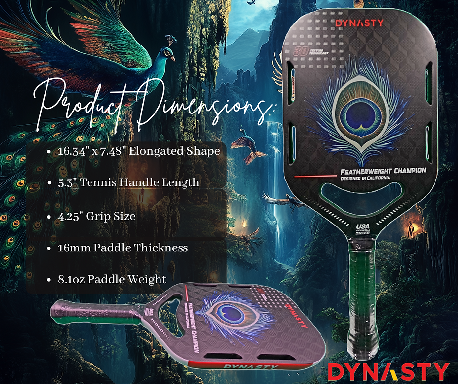 Dynasty Featherweight Triple Layer 3D 18K Carbon Fiber 16mm Pickleball Paddle v4