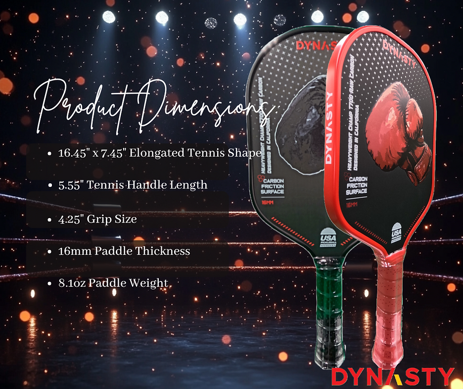 Dynasty Heavyweight T700 Raw Carbon Fiber 16mm Pickleball Paddle [All-Court]