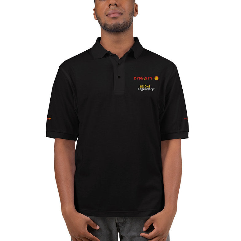 Dynasty - Men's Premium Slogan Pickleball Polo [Black, Navy, Steel Grey]