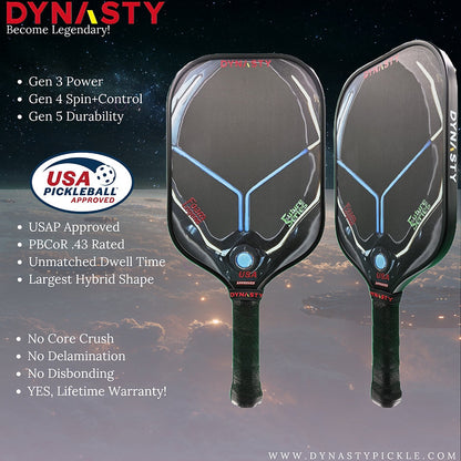 Dynasty 100% Foam Legend Future Series Gen 4.5 4-Layer 16mm Pickleball Paddle - Shadow Edition