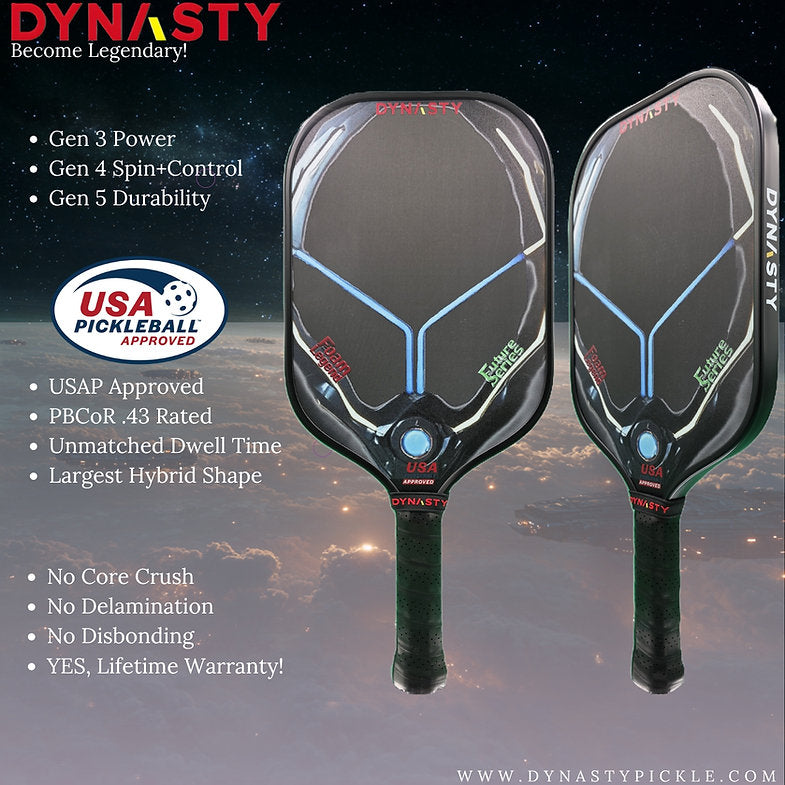 Dynasty 100% Foam Legend Future Series Gen 4.5 4-Layer 16mm Pickleball Paddle - Shadow Edition