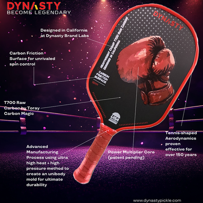 Dynasty Heavyweight T700 Raw Carbon Fiber 16mm Pickleball Paddle [All-Court]