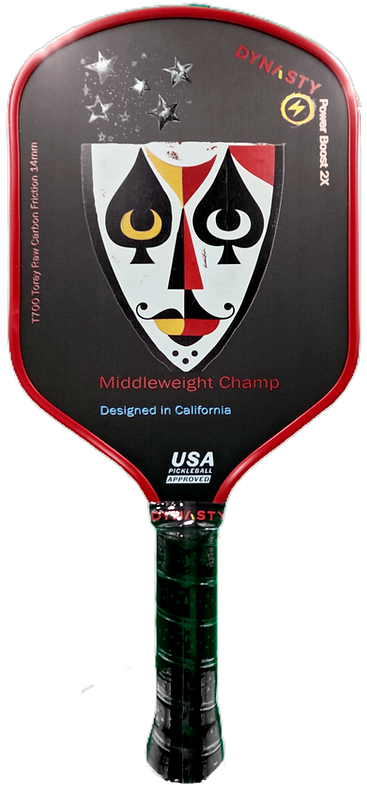 Dynasty Middleweight T700 Raw Carbon Fiber Power Boost 2x 14m Pickleball Paddle
