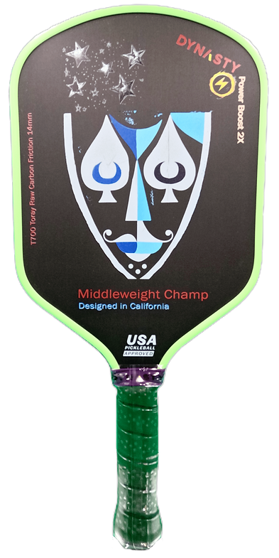 Dynasty Middleweight T700 Raw Carbon Fiber Power Boost 2x 14m Pickleball Paddle