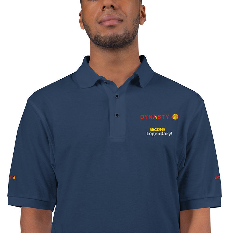 Dynasty - Men's Premium Slogan Pickleball Polo [Black, Navy, Steel Grey]