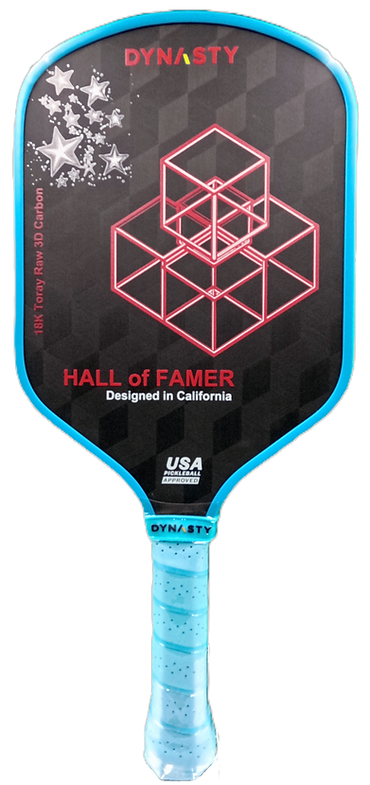 Dynasty Hall of Famer 18K Raw 3D Carbon Fiber 14mm Pickleball Paddle v2 - Blue Aqua