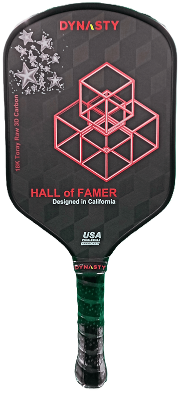 Dynasty Hall of Famer 18K Raw 3D Carbon Fiber 14mm Pickleball Paddle v2 - Black Midnight v2