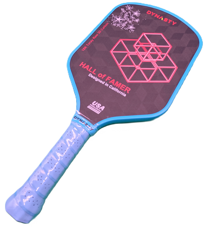 Dynasty Hall of Famer 18K Raw 3D Carbon Fiber 14mm Pickleball Paddle v2 - Blue Aqua