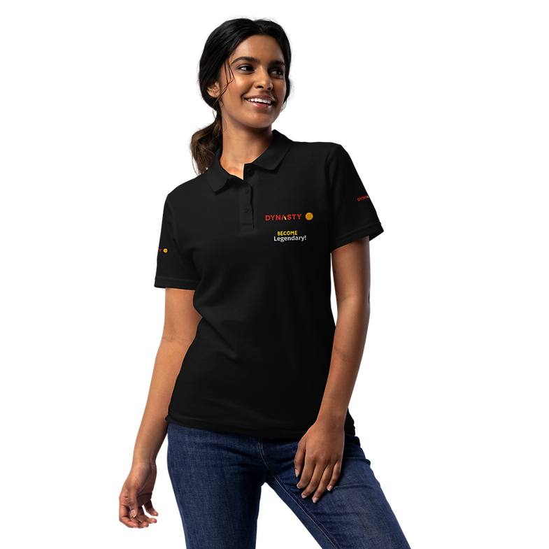 Dynasty - Womens Premium Slogan Pickleball Polo [Black, Navy, White]